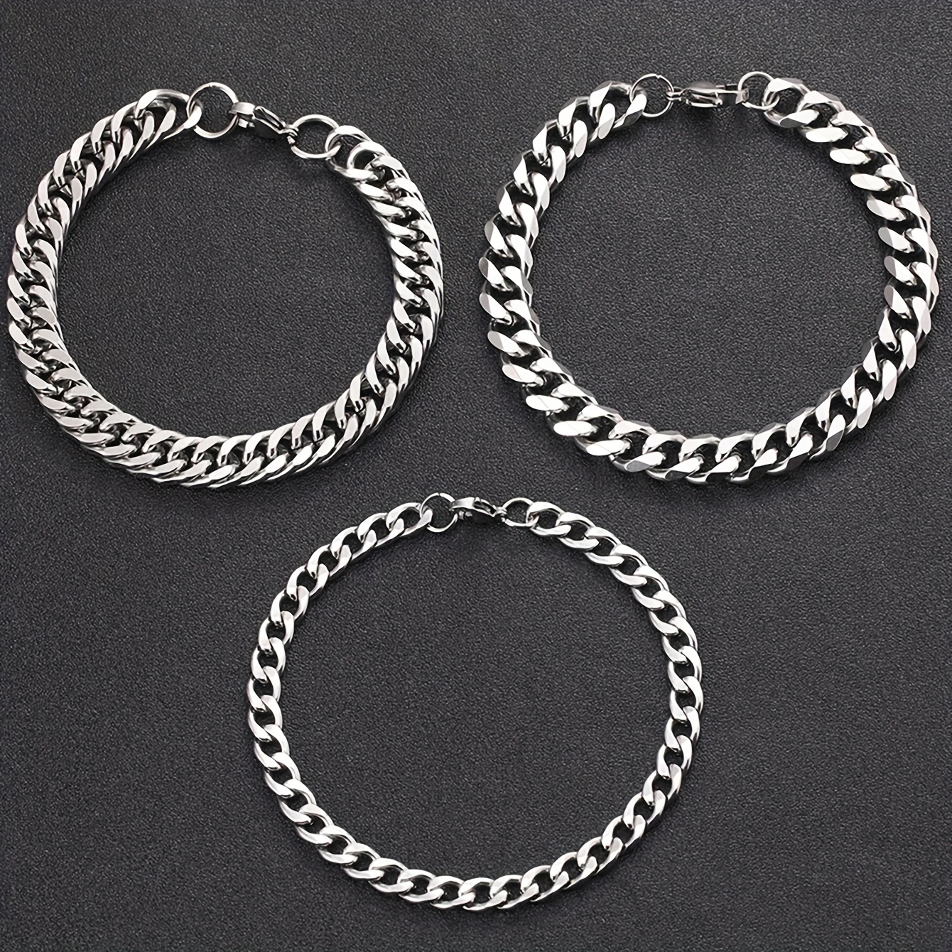 Titanium Steel Cuban Chain Bracelet Set for Men